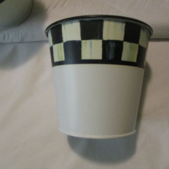 MacKenzie-Childs Set of 3  Courtly Check  Enamel Herb Pots Spectator Galvanized - Picture 3 of 6